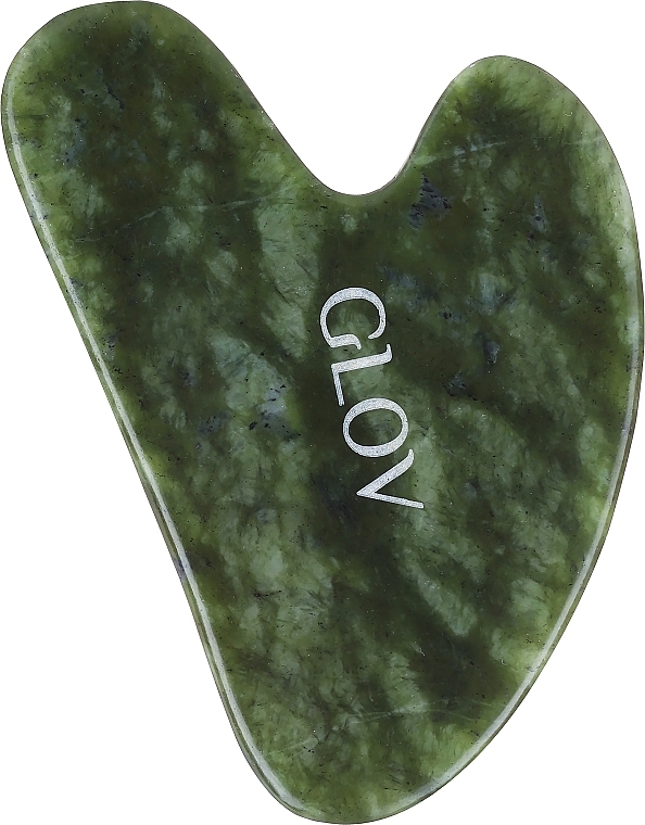 Скребок гуаша из зеленого нефритового камня - Glov Green Jade Gua Sha Stone — фото N1