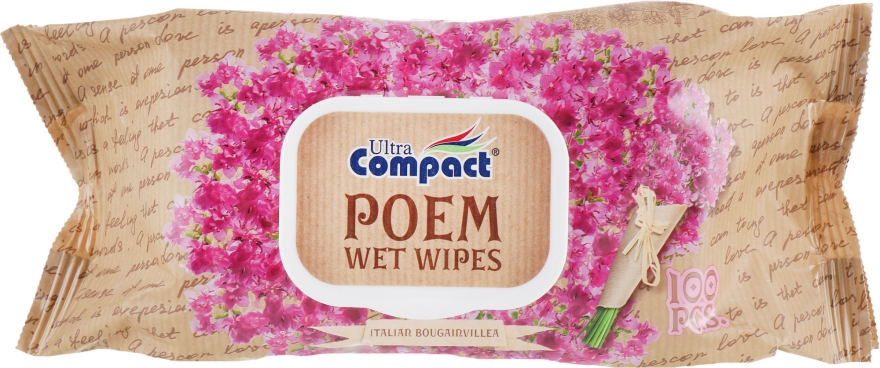 Влажные салфетки с клапаном "Итальянская бугенвиллия" - Ultra Compact Poem Wet Wipes