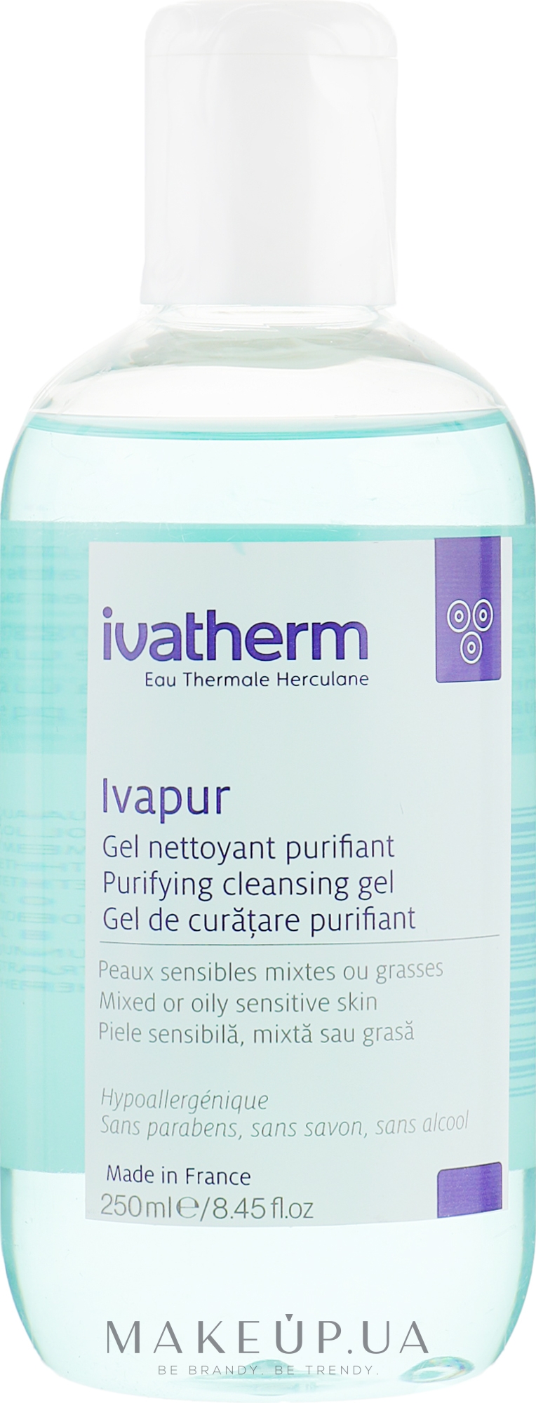 Очищувальна гель-пінка для комбінованої або жирної чутливої шкіри"IVAPUR" - Ivatherm Ivapur — фото 250ml