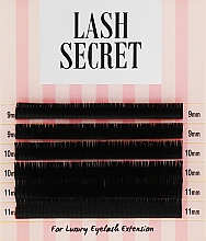 Парфумерія, косметика Накладні вії, чорні, мікс, 6 ліній (0.15, D, (9,10,11)) - Lash Secret