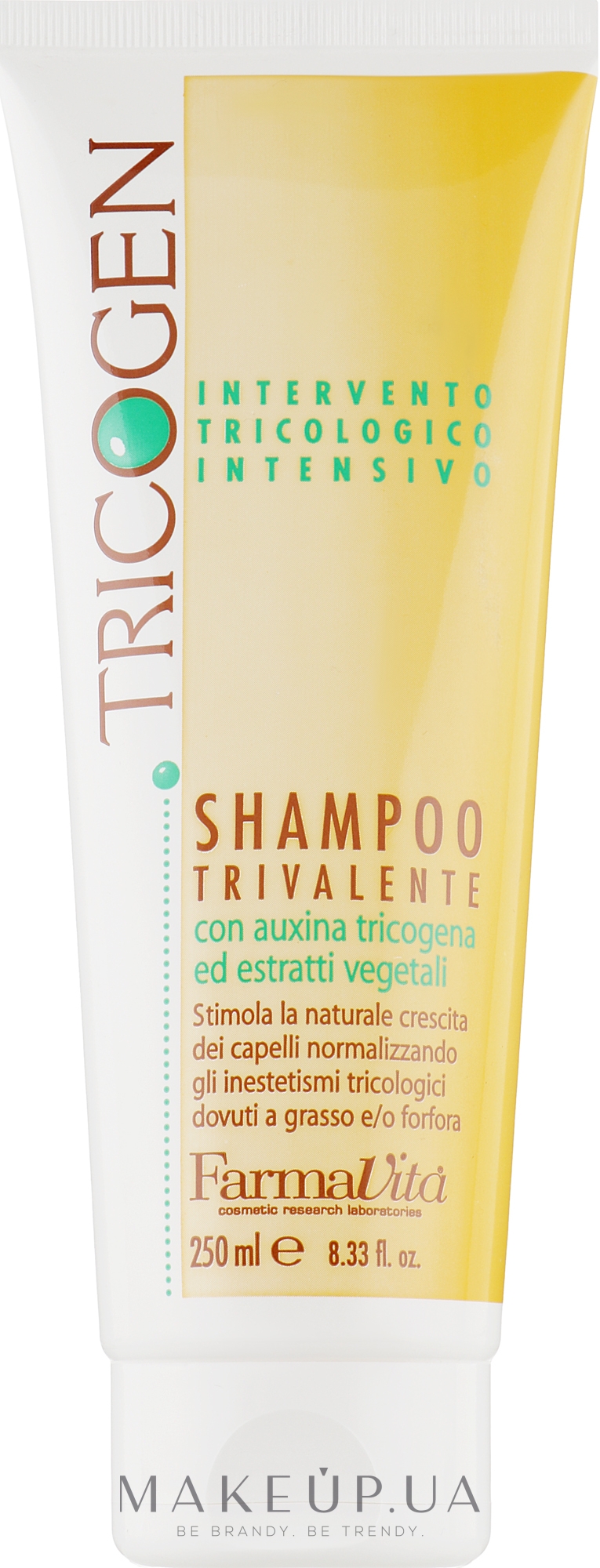 Тривалентний шампунь з Auxina Tricogena і рослинними екстрактами - Farmavita Shampoo Tricogen — фото 250ml