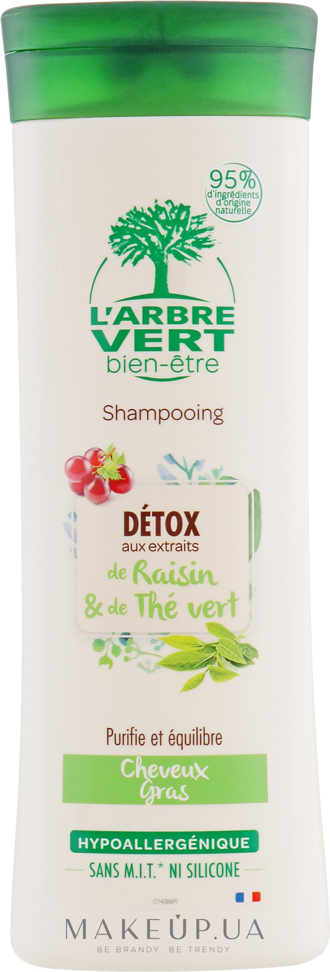 Детокс-шампунь для жирного волосся з екстрактом винограду і зеленого чаю - L`Arbre Vert Detox Shampoo — фото 250ml