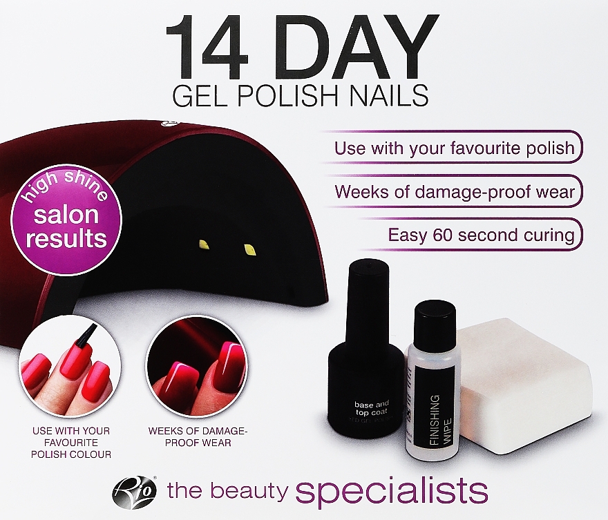 Набор для гель-лака c UV-лампой - Rio-Beauty 14 Day Gel Polish Nails — фото N1