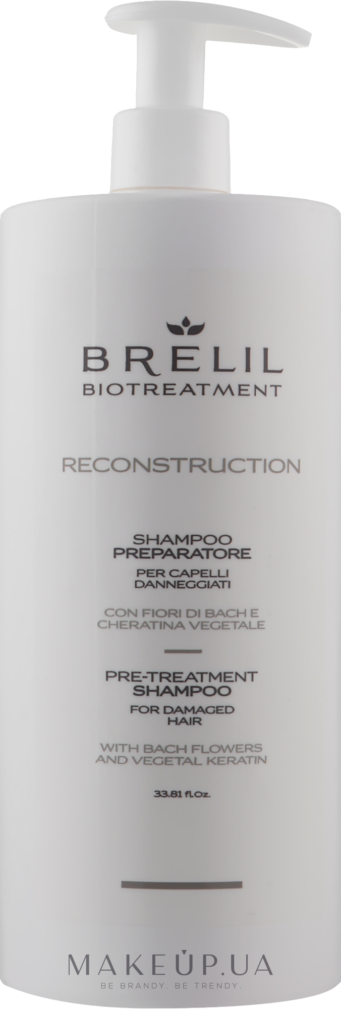 Подготовительный шампунь для волос - Brelil BioTreatment Reconstruction Shampoo — фото 1000ml