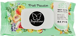 Влажные салфетки с пластиковой крышкой "Фруктовая страсть", 64шт - Papilion Fruit Passion Wet Wipes — фото N1