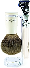 Духи, Парфюмерия, косметика Набор для бритья - Edwin Jagger Chatsworth Imitation Ivory Fusion ProGlide Best Badger