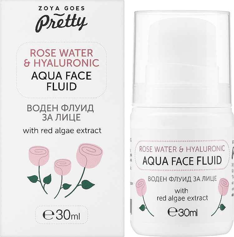 Флюїд для обличчя з трояндовою водою та гіалуроном - Zoya Goes Rose Water & Hyaluronic Aqua Fluid — фото N2