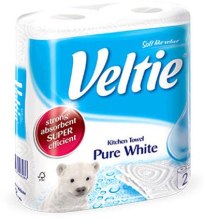 Парфумерія, косметика УЦЕНКА Рушник паперовий "Pure White", двошаровий - Veltie  Paper Towel *