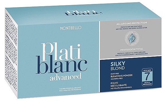 Пудра для освітлення волосся, 7 тонів - Montibello Platiblanc Advanced Silky Blond Bleaching Powder 7 — фото N1