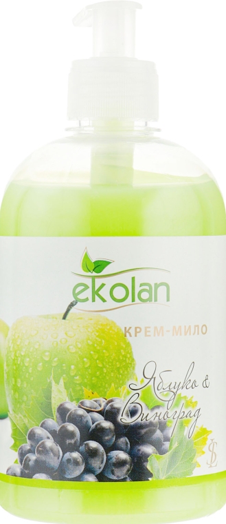 Крем-мило "Яблуко-виноград" з дозатором - Ekolan — фото N1