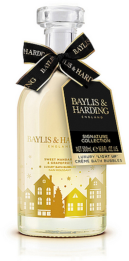 Пена для ванны в стеклянном графине - Baylis & Harding Mandarin & Grapefruit Creme Bath Bubble Light Up Bottle — фото N1
