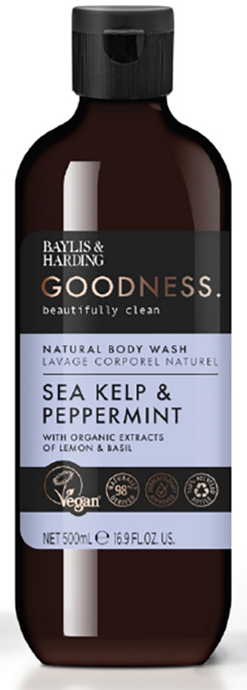 Гель для душу - Baylis & Harding Goodness Sea Kelp & Peppermint Natural Body Wash — фото N1