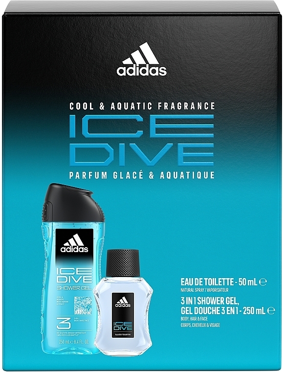 Adidas Ice Dive - Набор (edt/50ml + sh/gel/250ml) — фото N2