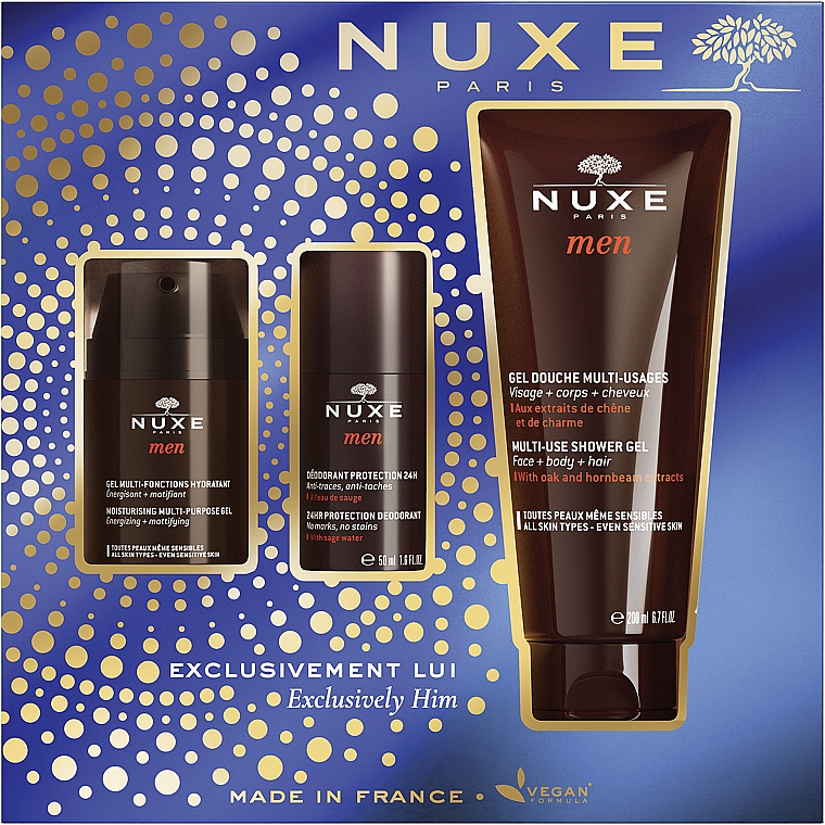 Набор для мужчин - Nuxe Men (f/gel/50ml + deo/50ml + sh gel/200ml) — фото N1