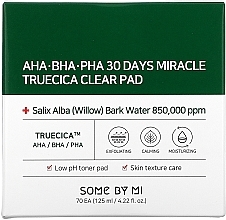 Кислотные пэды для проблемной кожи - Some By Mi AHA BHA PHA 30 Days Miracle Truecica Clear Pad — фото N2