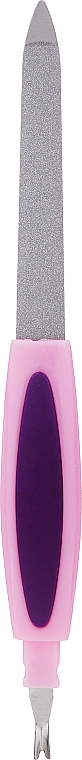 Пилка металева з різцем для кутикули, 77784, світло-рожево-фіолетова - Top Choice — фото N1