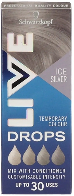 Капли для окрашивания волос - Live Drops Ice Silver Temporary Color — фото N1