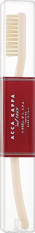 Зубная щетка средняя, молочная - Acca Kappa Vintage Tooth Brush Medium Natural Bristles Ivory White Color — фото N1