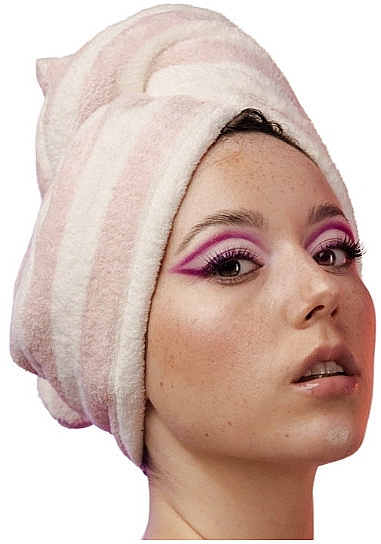 Рушник для волосся з мікрофібри, Pink + White - Trust My Sister — фото N2