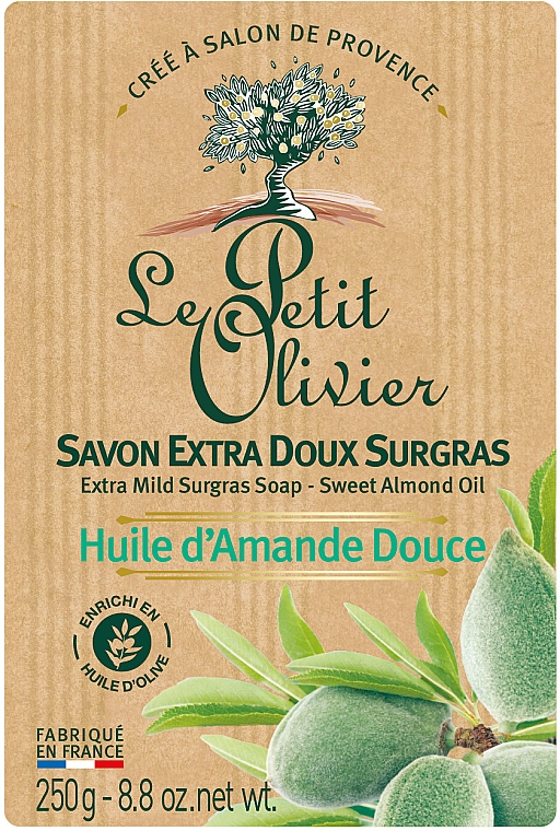 Мило екстраніжне з екстрактом масла солодкого мигдалю - Le Petit Olivier Vegetal Oils Soap Sweet Almond Oil — фото N1