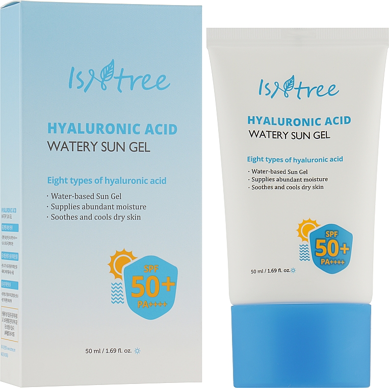 Гель солнцезащитный увлажняющий - Isntree Hyaluronic Acid Watery Sun Gel SPF 50+ PA++++ — фото N2