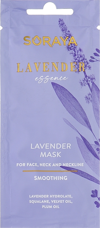 Разглаживающая маска с лавандой для лица, шеи и зоны декольте - Soraya Lavender Essence — фото N1