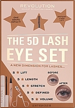 Духи, Парфюмерия, косметика Набор - Makeup Revolution 5D Lash Eye Gift Set (eyelash curler/1pc + mascara/14ml + eyeliner/0.8ml)