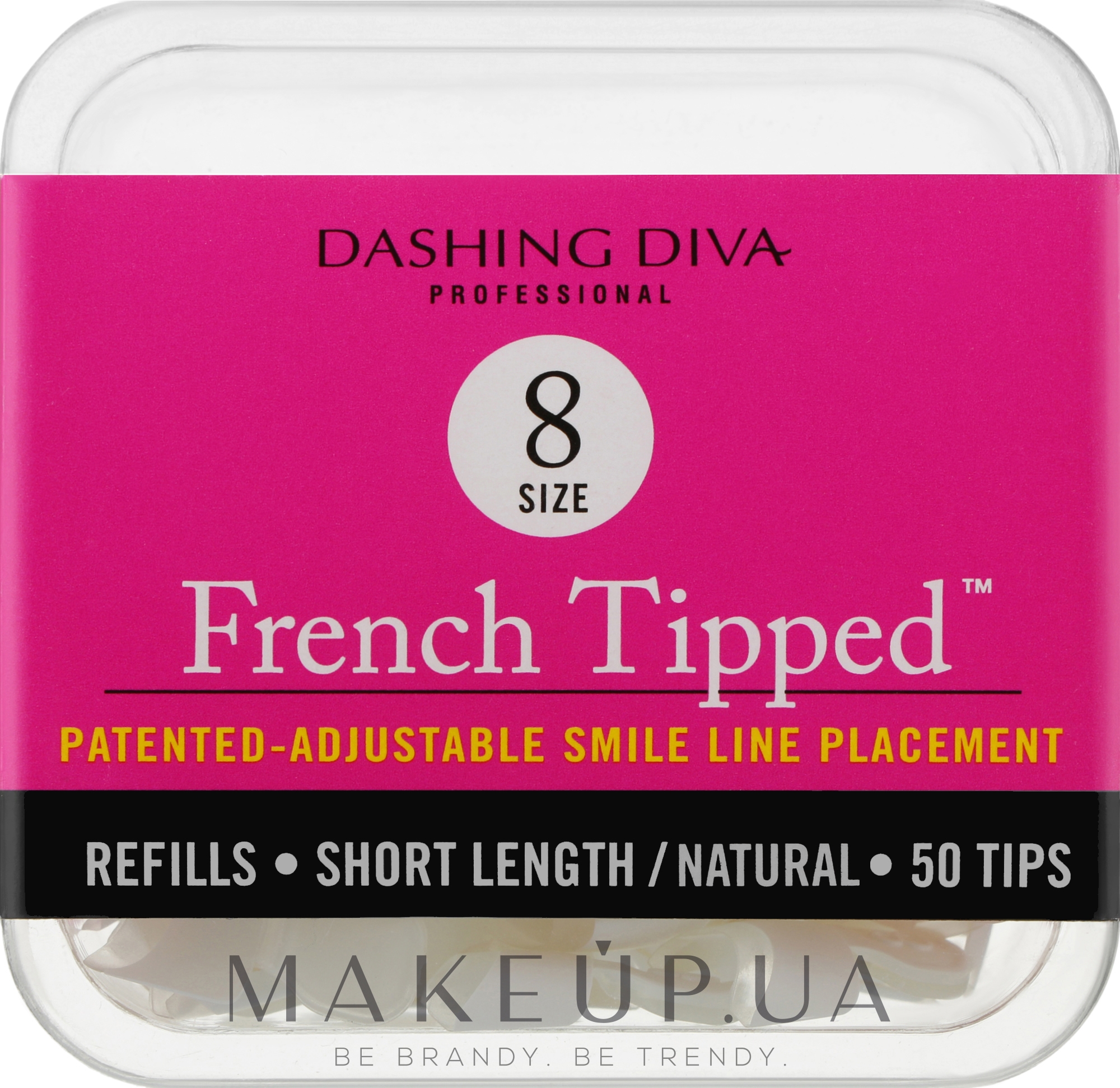 Типсы короткие натуральные "Френч" - Dashing Diva French Wrap 50 Tips (Size 8) — фото 50шт