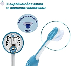 Зубна щітка на присосці, 3-6 років, блакитна - Chicco Milk Teeth — фото N4