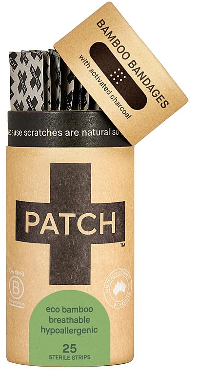 Натуральные пластыри с активированным углем - Patch Black Bamboo Hypoallergenic Breathable Bandages — фото N1