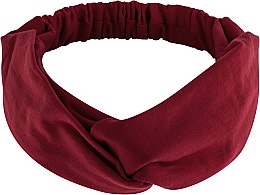 Повязка на голову, трикотаж переплет, бордовая "Knit Twist" - MAKEUP Hair Accessories — фото N1