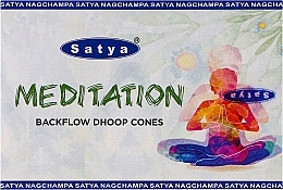 Духи, Парфюмерия, косметика Стелющиеся дымные благовония конусы "Медитация" - Satya Meditation Backflow Dhoop Cones