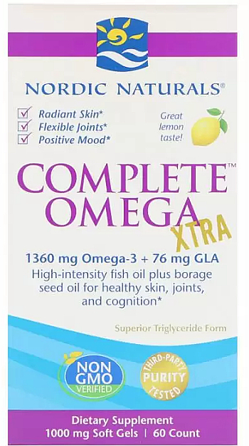 Пищевая добавка, лимон 1360 мг "Омега-3-6-9" - Nordic Naturals Complete Omega Xtra — фото N1