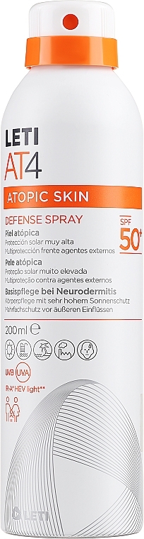 Захисний спрей - Leti At4 Atopic Skin Defense Spray Spf 50 — фото N1