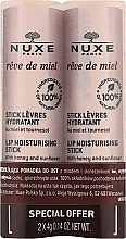 Парфумерія, косметика Набір бальзамів для губ - Nuxe Reve De Miel Lip Moisturizing Stick Duo (lipstick/2x4g)