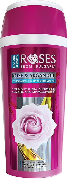 Глубоко увлажняющий гель для душа для сухой кожи - Nature of Agiva Roses Rose & Argan Oil Deep Moisturizing Shower Gel — фото N1