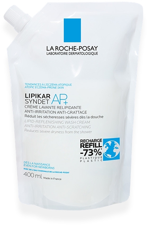 Очищающий крем-гель для очень сухой, склонной к атопии кожи - La Roche-Posay Lipikar Syndet AP+ (сменный блок) — фото N1