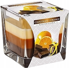 Парфумерія, косметика Ароматична тришарова свічка у склянці "Шоколад та апельсин" - Bispol Scented Candle Chocolate & Orange