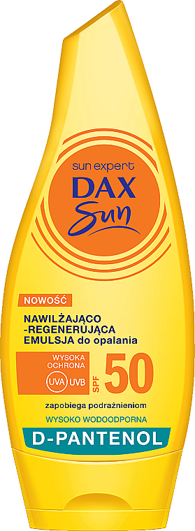 Сонцезахисна емульсія з Д-пантенолом - Dax Sun Moisturizing And Regenerating Suntan Emulsion Spf 50 With D-panthenol — фото N1