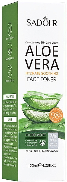 Тонер для лица с алоэ вера - Sadoer Aloe Vera Face Toner — фото N1