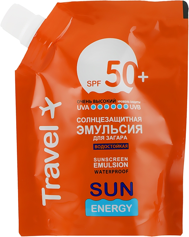 Водостойкая солнцезащитная эмульсия для загара SPF 50+ - Sun Energy Waterproof Sunscreen Emulsion SPF 50+ (дой-пак)