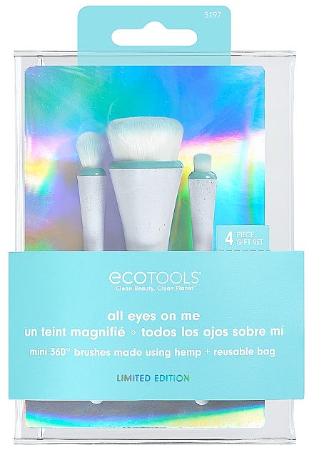 Набор мини-кистей для макияжа с косметичкой - EcoTools All Eyes On Me Mini 360 Ultimate Brush Kit — фото N1