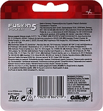 Сменные кассеты для бритья, 4 шт. - Gillette Fusion Power — фото N11