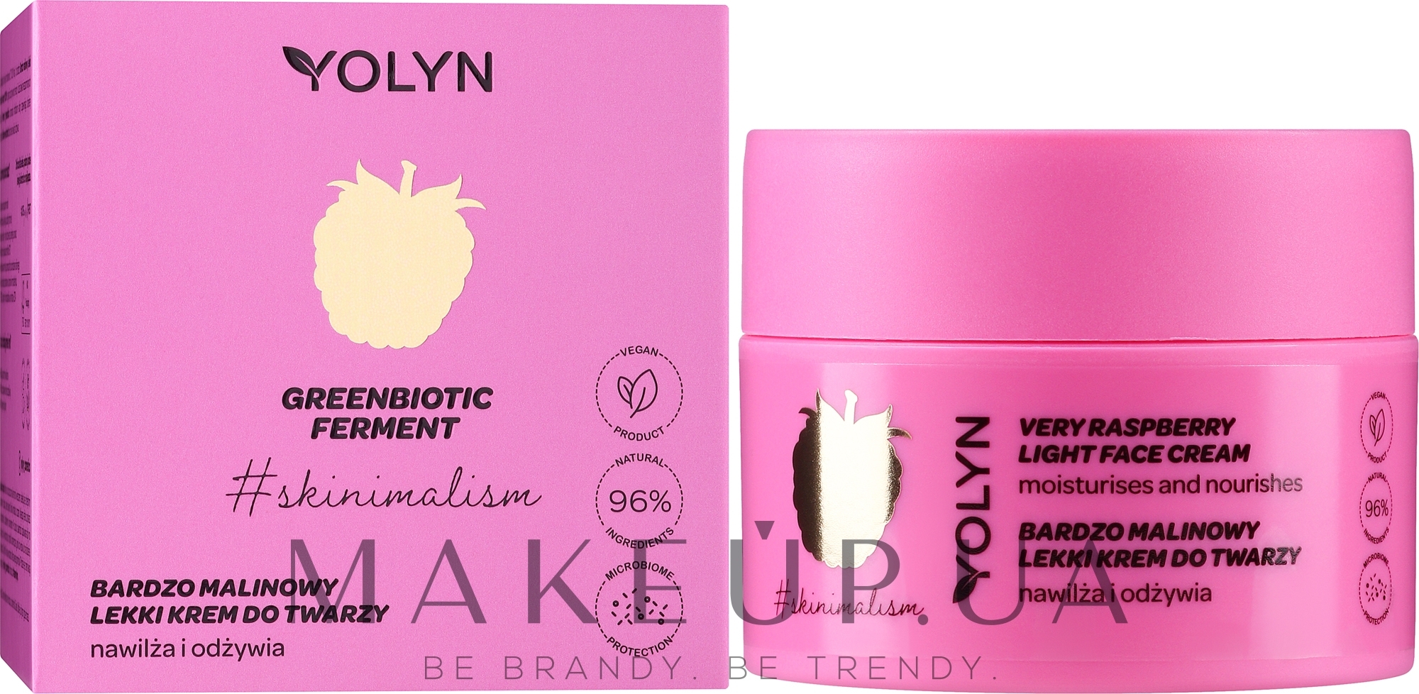 Зволожувальний крем для обличчя "Малина" - Yolyn Very Raspberry Face Cream — фото 50ml