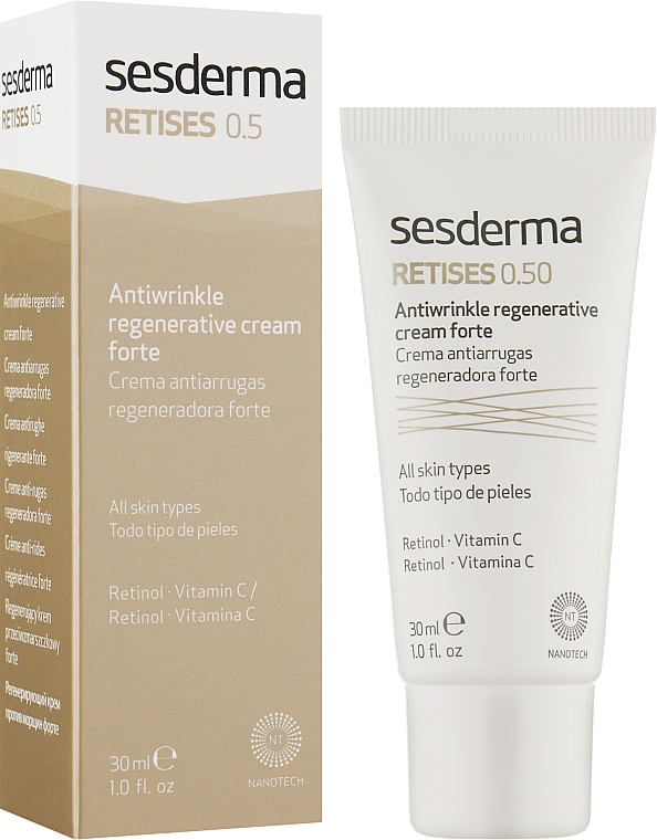 Регенеруючий крем проти зморшок посиленої дії - SesDerma Laboratories Retises 0.50% Antiwrinkle Regenerative Cream Forte — фото N2