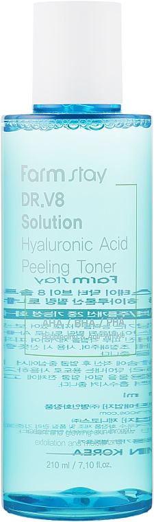 Пілінг-тонер з комплексом кислот - FarmStay Dr.V8 Solution Hyaluronic Acid Peeling Toner — фото N2