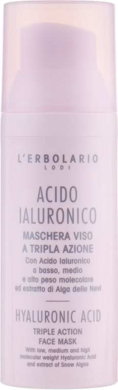 Маска з гіалуроновою кислотою для обличчя - L'Erbolario Acido Ialuronico Maschera Viso a Tripla Azione — фото N2