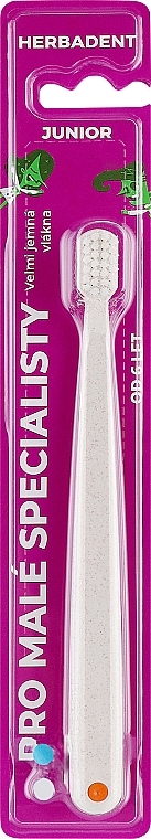 Зубна щітка для підлітків супер м'яка, біла - Herbadent Toothbrush — фото N1