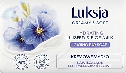 Крем-мыло "Лен и рисовое молочко" - Luksja Creamy & Soft Hydrating Linseed & Rice Milk Caring Bar Soap — фото N1