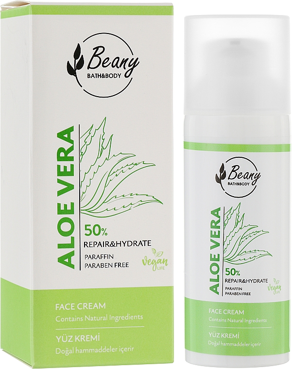Увлажняющий крем для лица с алоэ вера - Beany Aloe Vera Face Cream — фото N2